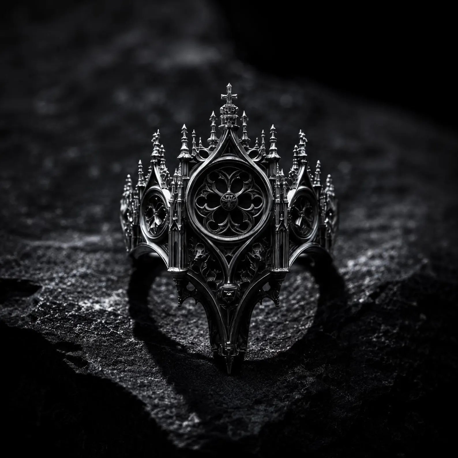 Cathedral Rose Window Crown Ring