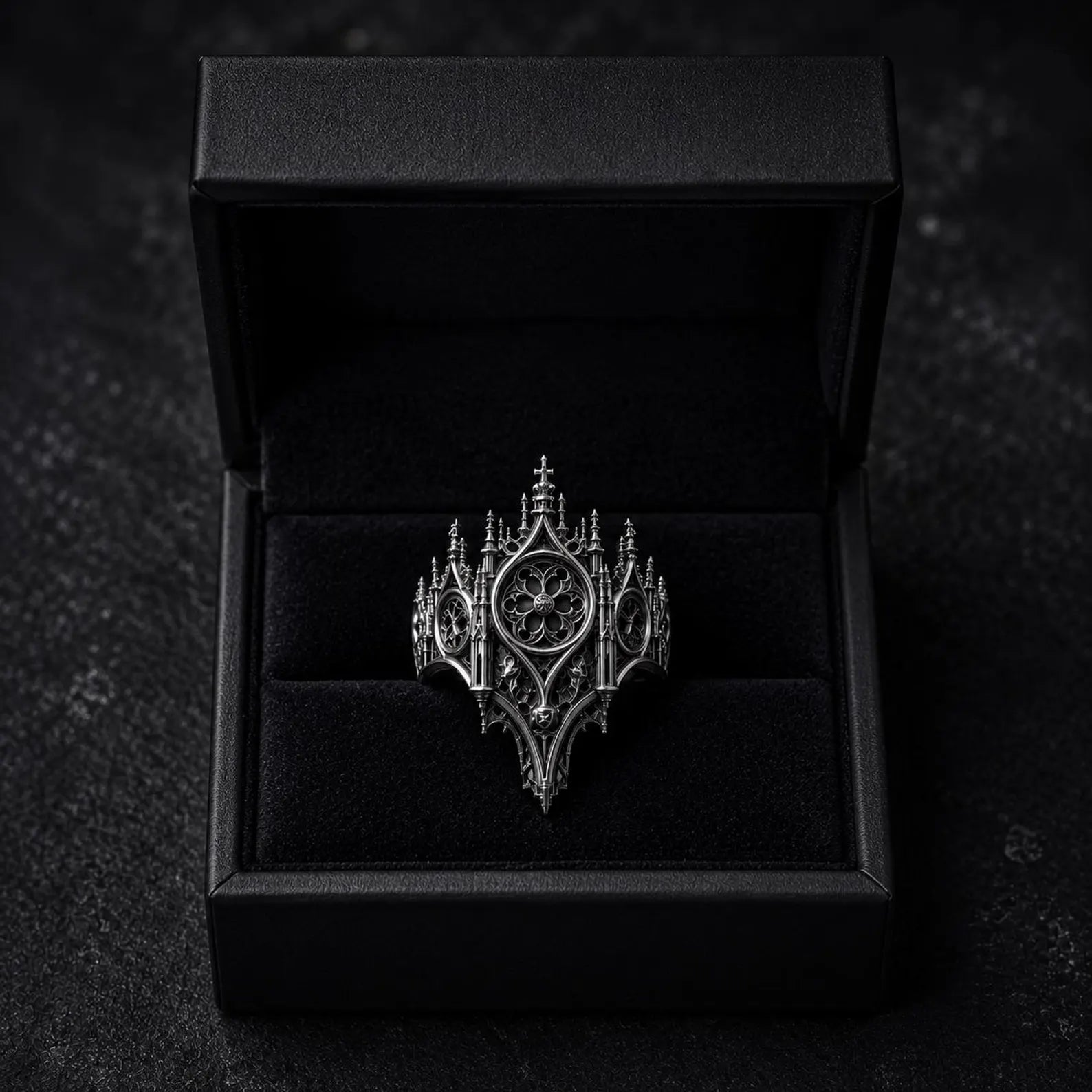 Cathedral Rose Window Crown Ring