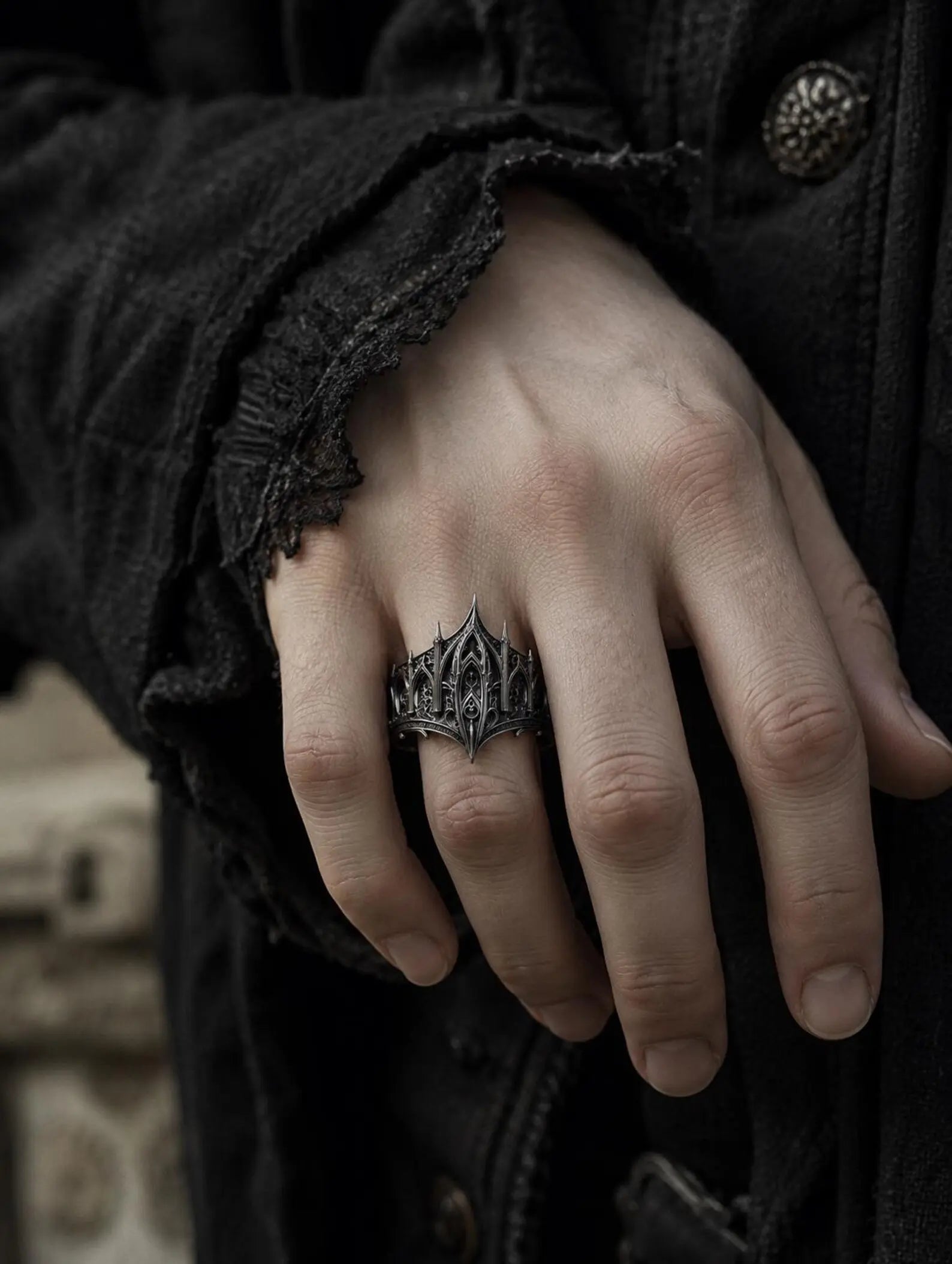 Gothic Cathedral Spire Crown Ring