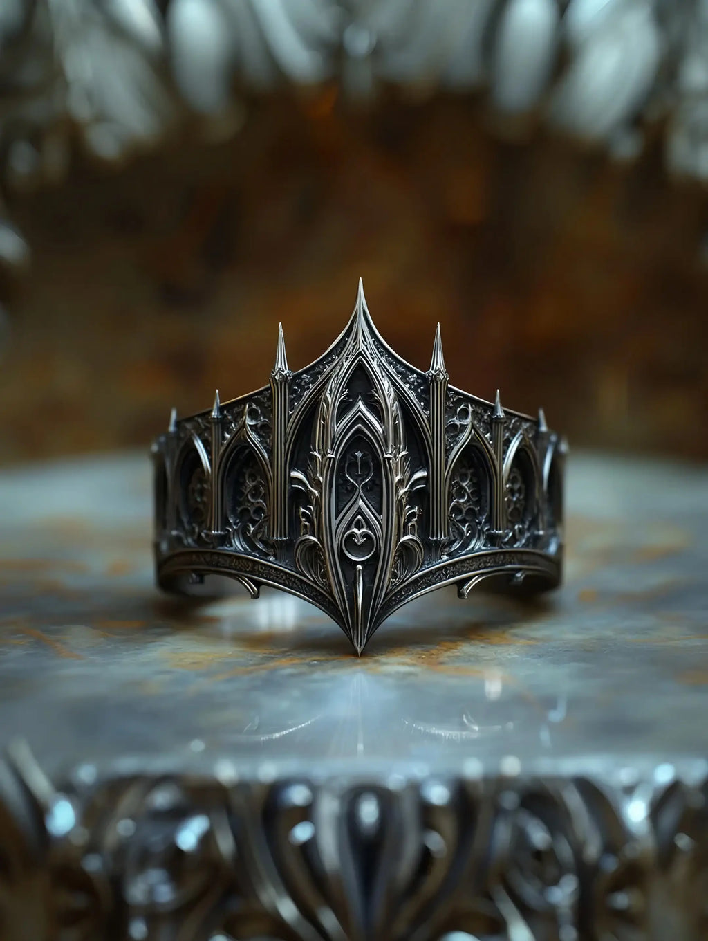 Gothic Cathedral Spire Crown Ring