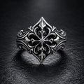Fleur-de-Lis Cross Ring