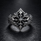 Fleur-de-Lis Cross Ring