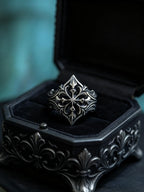 Fleur-de-Lis Cross Ring