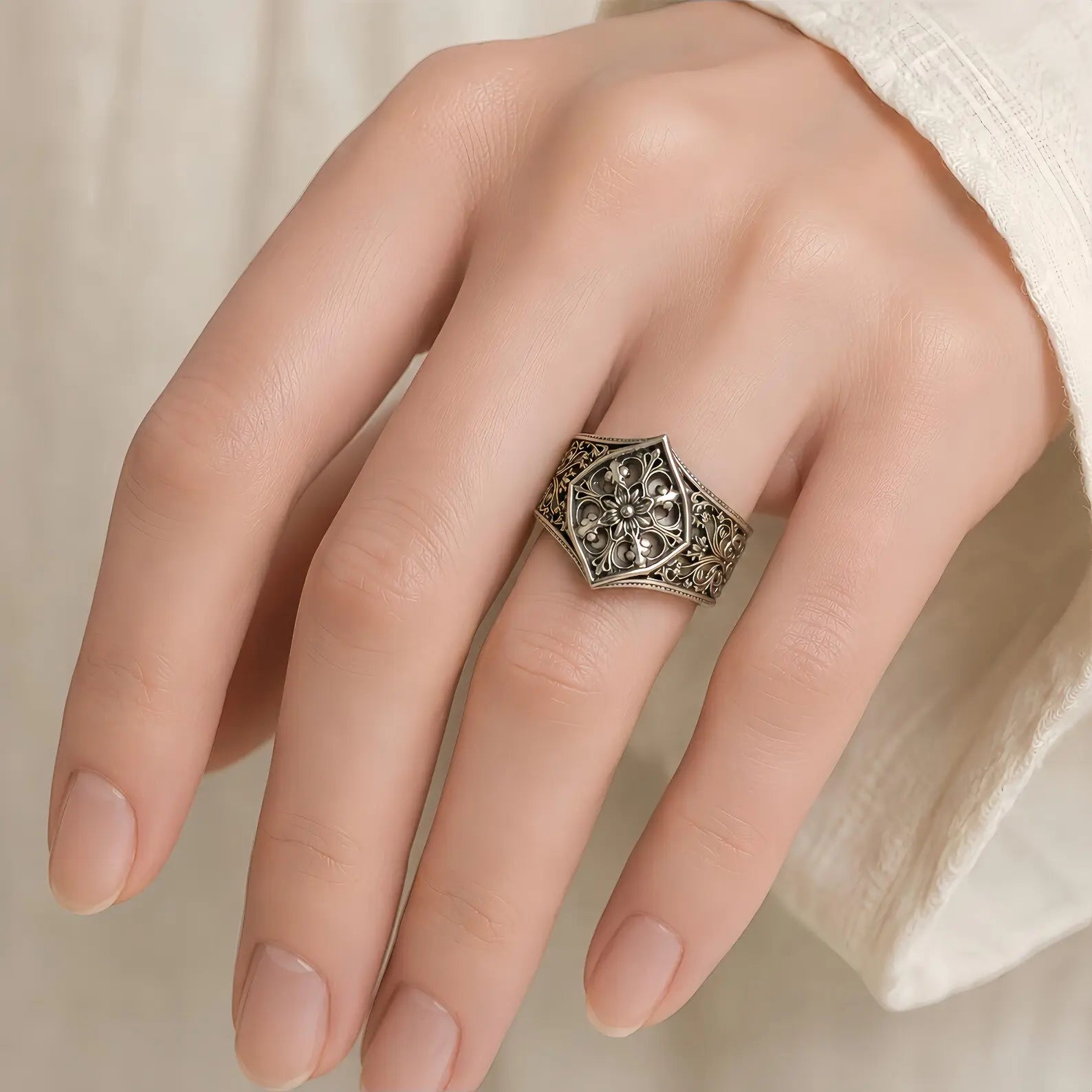 Gothic Baroque Rosette Ring