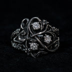 Blackthorn Vine Three-Stone Ring