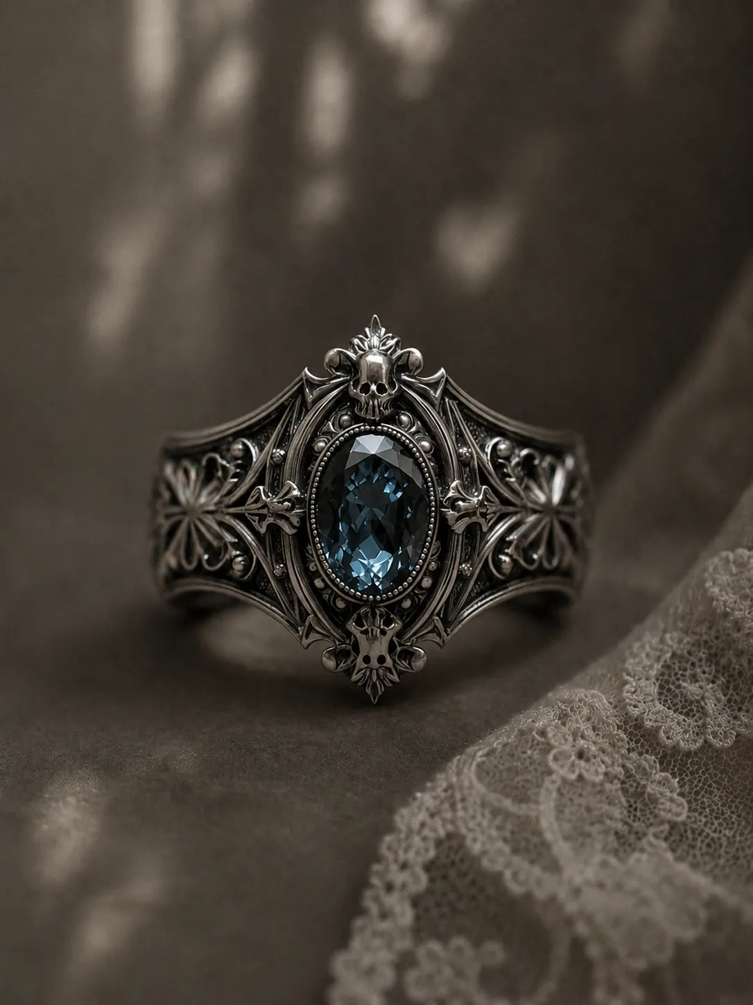 Victorian Memento Mori Skull Ring