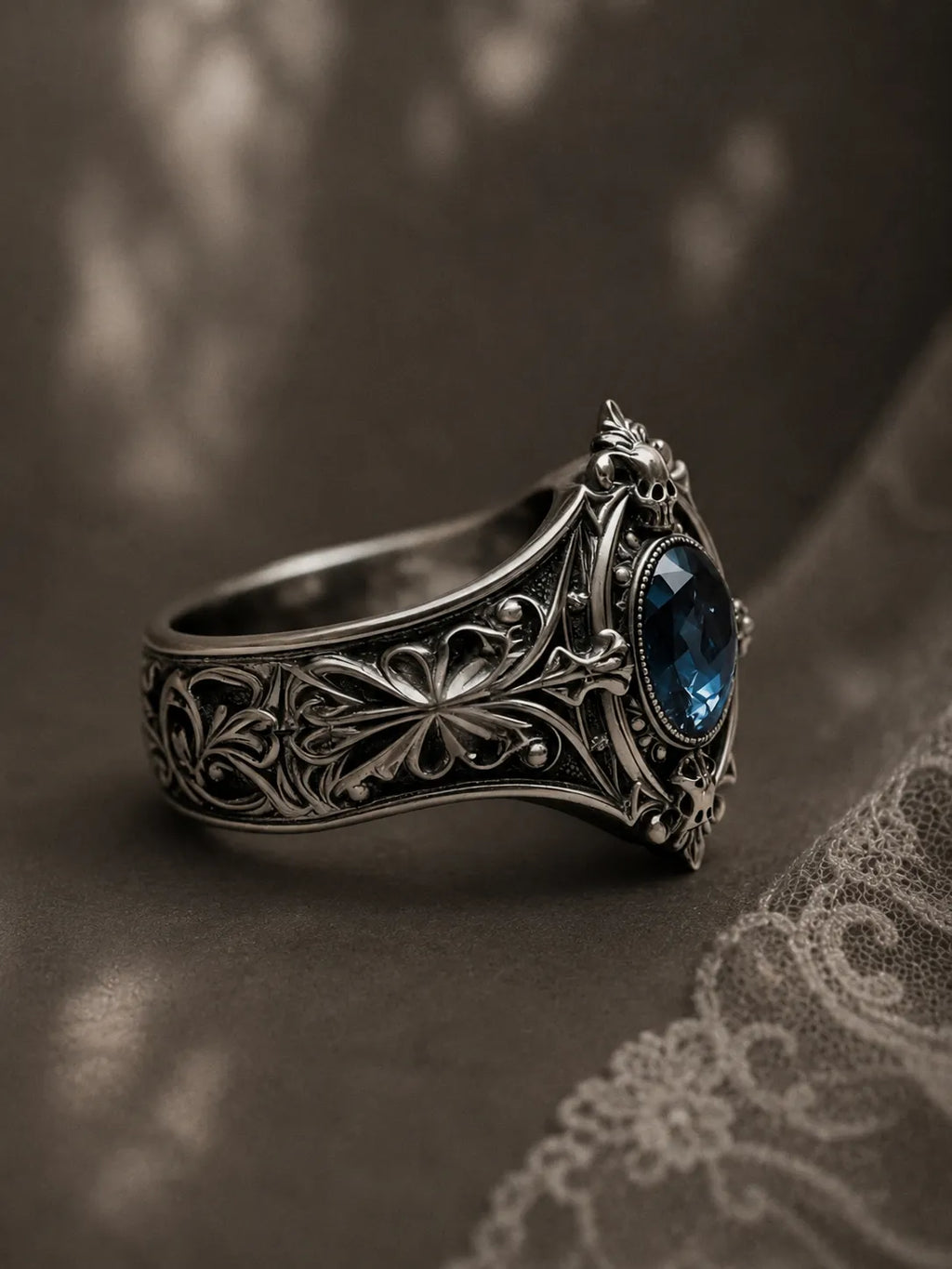 Victorian Memento Mori Skull Ring