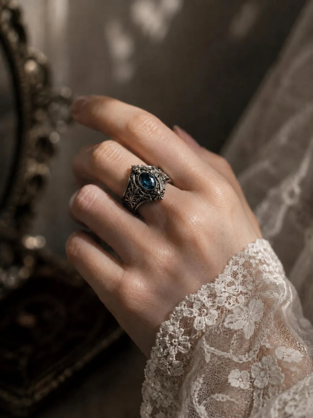 Victorian Memento Mori Skull Ring