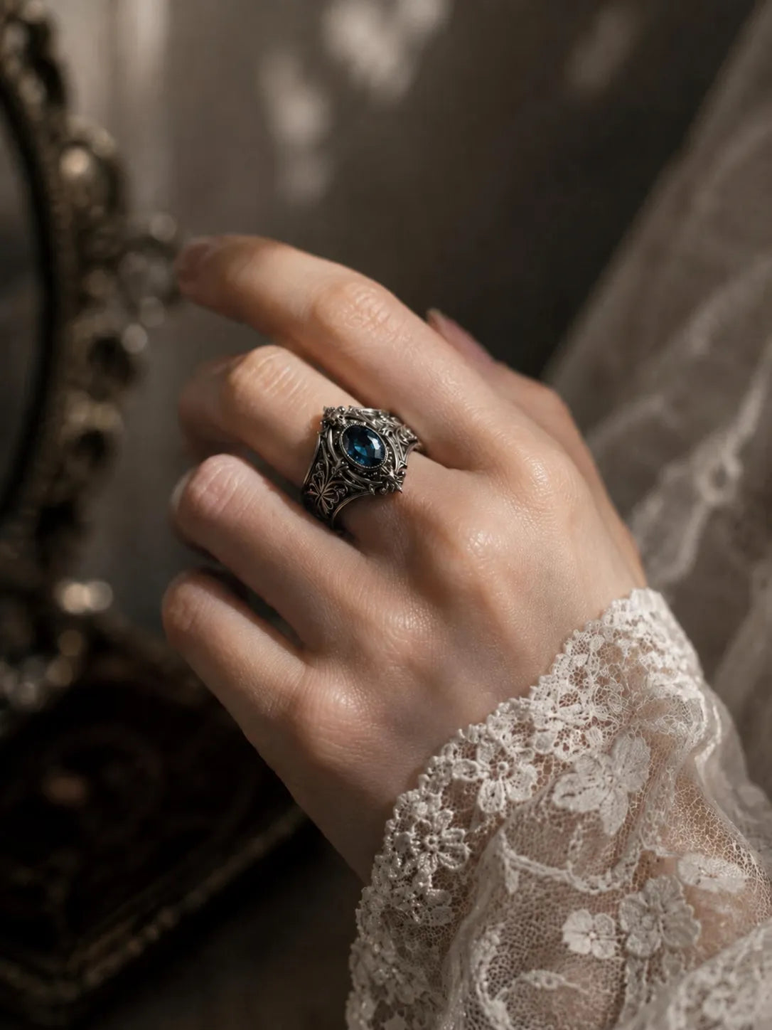 Victorian Memento Mori Skull Ring