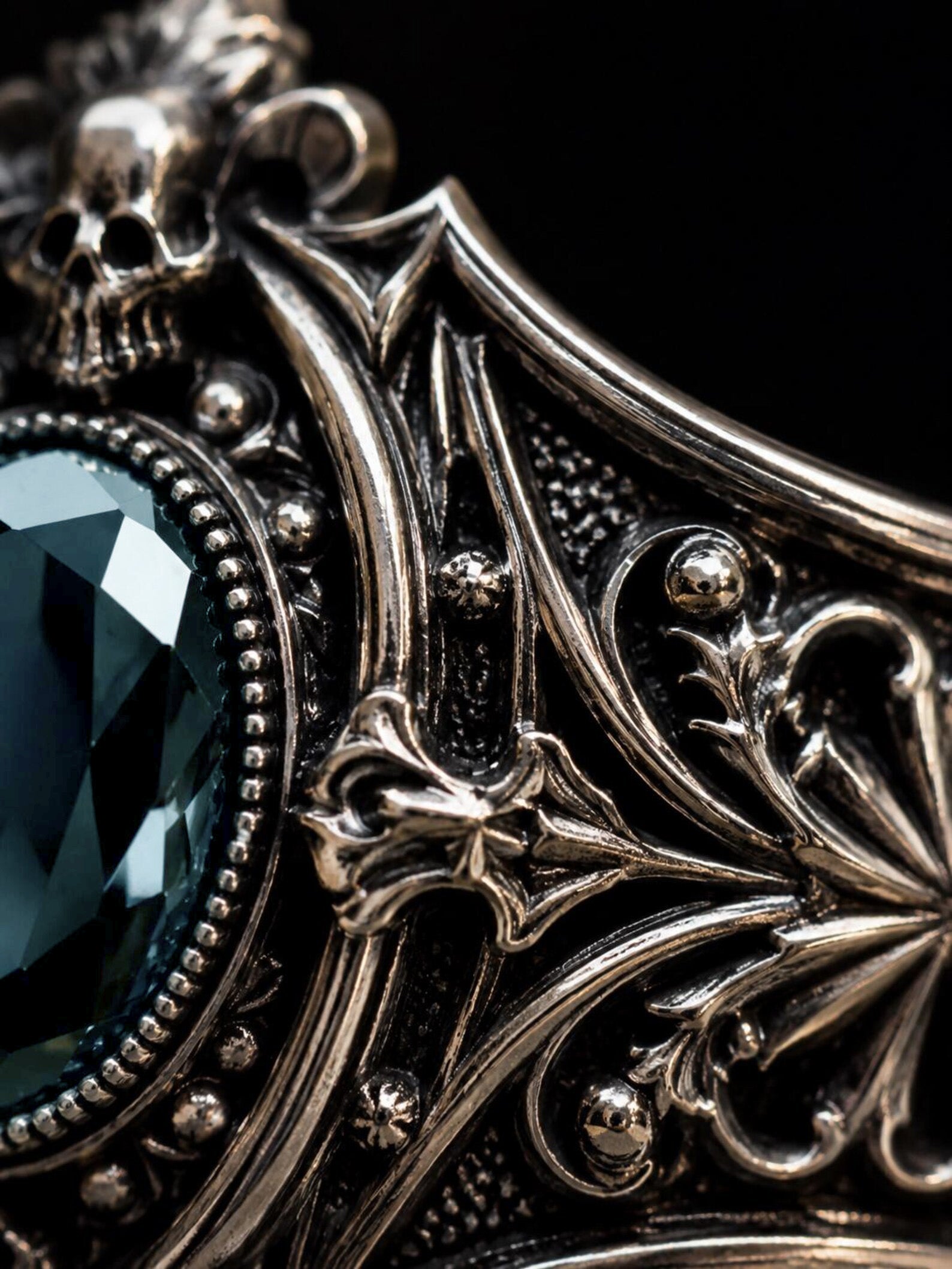 Victorian Memento Mori Skull Ring