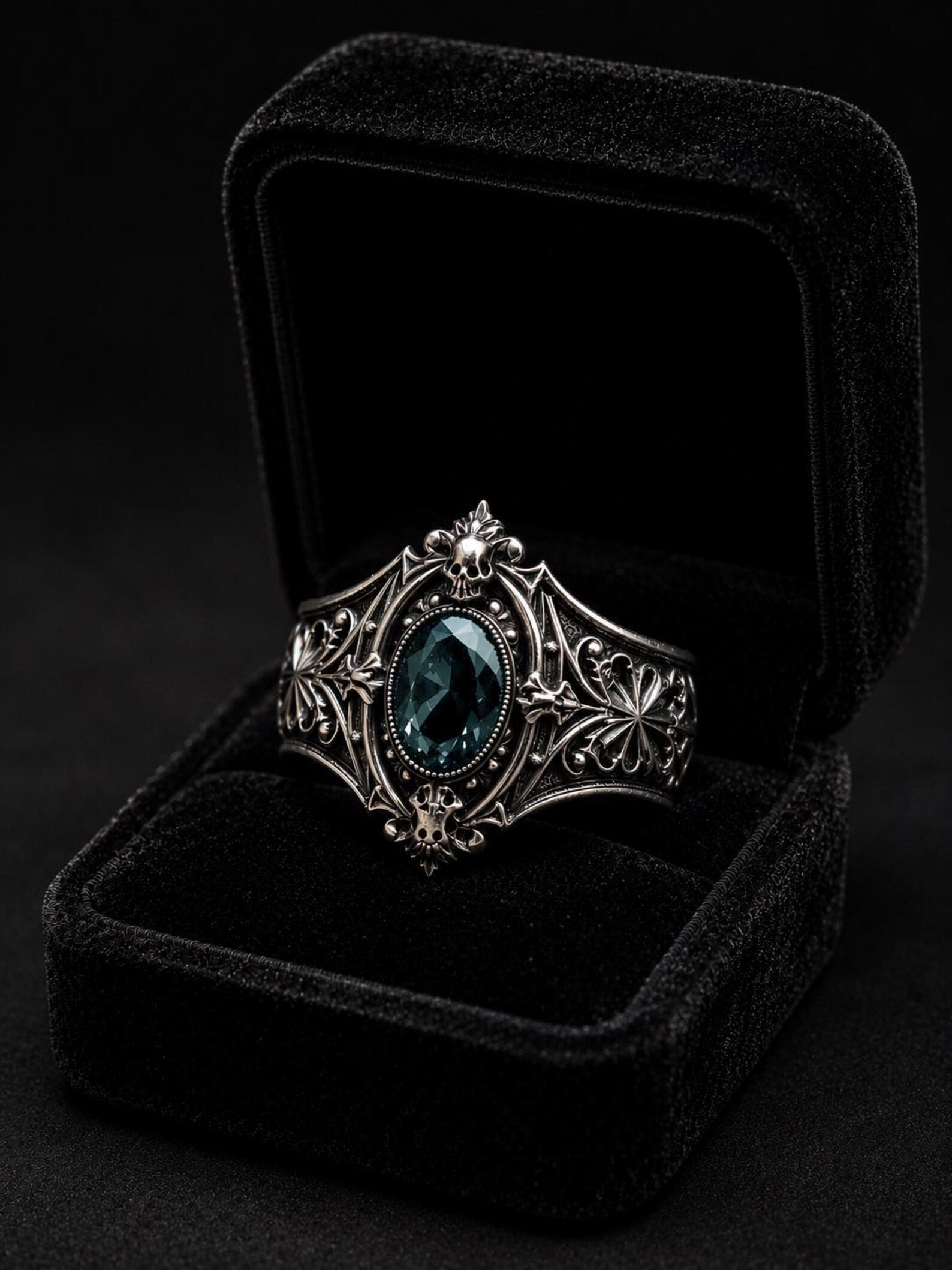 Victorian Memento Mori Skull Ring