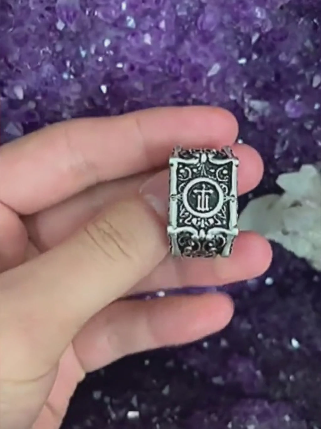 No Name Craft Co. Gothic Cross Sovereign Signet Ring video — handcrafted 925 sterling silver gothic signet ring